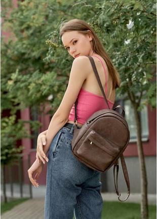Женский рюкзак коричневый1 фото