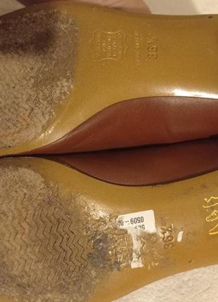 Х5. італійські шкіряні коричневі жіночі туфлі без шнурків на підборах лофери натуральна шкіра6 фото