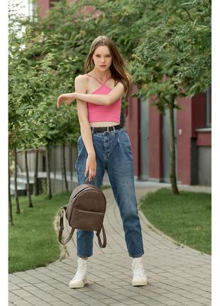 Рюкзак стильный женский коричневый3 фото