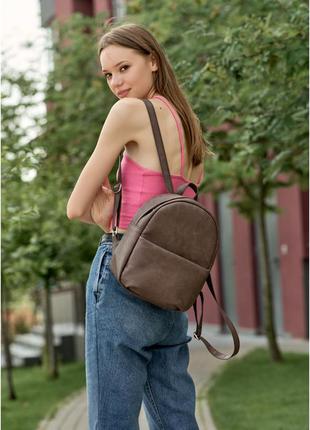 Рюкзак стильный женский коричневый1 фото