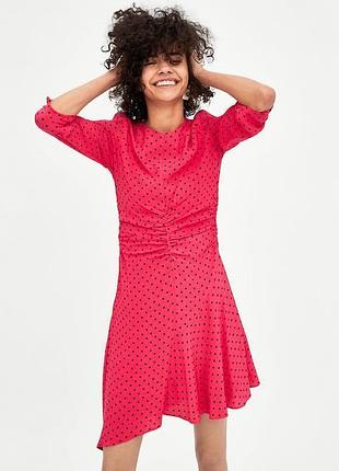 Асиметричне плаття в горох,сукня,платье в горох zara