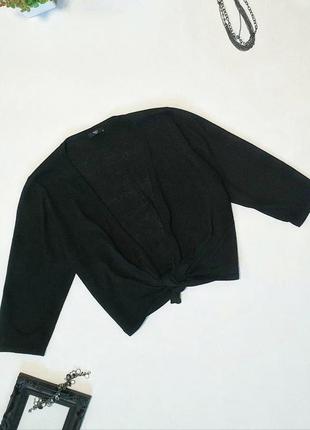 🌺тонкий джемперок-болеро чёрный с люрексом. рукав 3/4, можно завязать спереди на узел, можно в свободном виде🌺