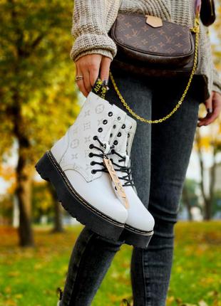 🍁женские ботинки на платформе доктор мартинс жадон🍁dr.martens jadon white, ботинки жіночі весна-осінь мартінс