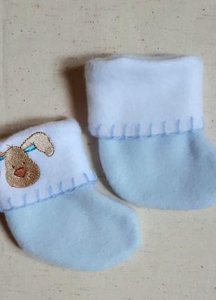 Байковые теплые пинетки носочки на бебиков германия2 фото
