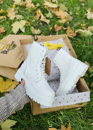 🍁dr. martens jadone white🍁ботинки женские весна-осень белы, доктор мартинс жадон на платформе белые, ботинки мартінс