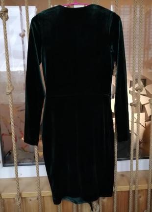 Велюрова оксамитова сукня на запах h&m4 фото