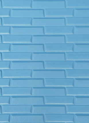 Декоративна самоклеюча 3d панель блакитна кладка 700х770х7мм (36)