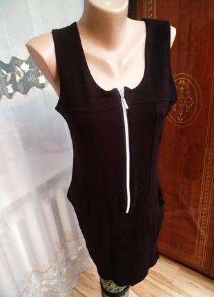 Стильное платье туника с молнией, m-l