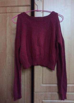 Бордовый свитер boohoo 3