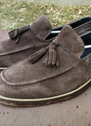 Мужские коричневые замшевые туфли лоферы joseph abboud