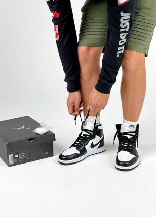 Крутые мужские кроссовки nike air jordan 1 retro stockx чёрно-белые унисекс 36-45 р6 фото