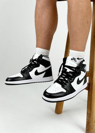 Крутые мужские кроссовки nike air jordan 1 retro stockx чёрно-белые унисекс 36-45 р5 фото