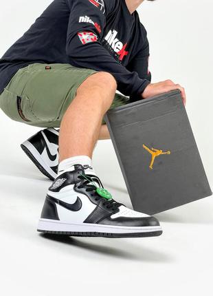 Круті чоловічі кросівки nike air jordan 1 retro stockx чорно-білі унісекс 36-45 р