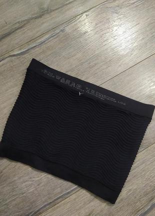 S/m, франция, черный плотный моделирующий корректирующий пояс утяжка юбка топ 3-в-1  новый4 фото