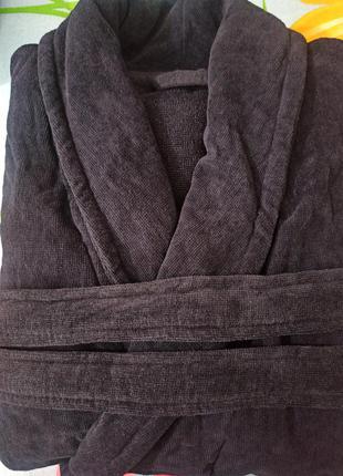 Натуральний велюровий чоловічий халат люкс якості р. л