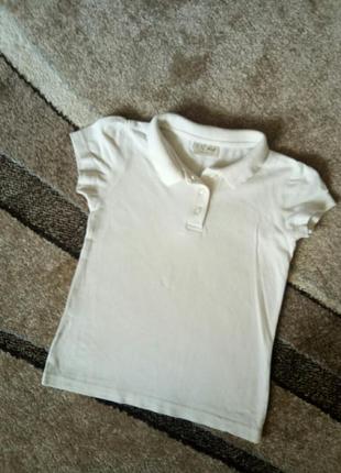 Футболка поло белая в школу 6 лет
