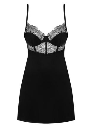 Sharlotte chemise obsessive чорний пеньюар2 фото