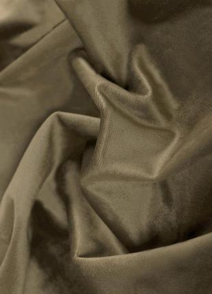 Порт'єрна тканина для штор оксамит люкс світло-коричневого кольору1 фото