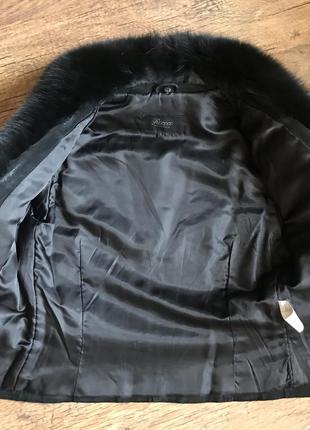 Куртка шкіряна замшевшая осіння з хутряним коміром