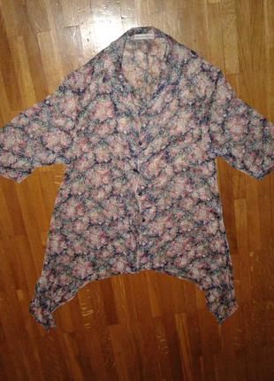 Оригинальная свободная ассиметричная блуза/рубашка от  donna carla l р.5 фото