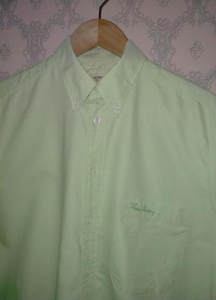 Мужская салатовая рубашка от thomas burberry с коротким рукавом2 фото