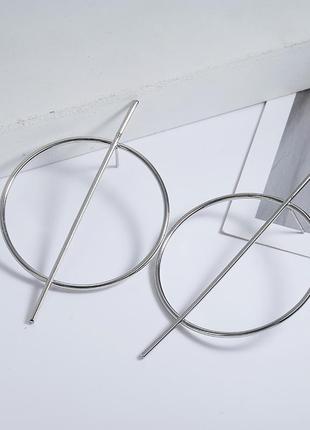 Геометрические женские серьги - гвоздики3 фото