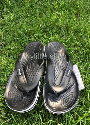Тапочки вьетнамки крокс crocs bayaband flip black черные3 фото