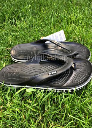 Тапочки вьетнамки крокс crocs bayaband flip black черные