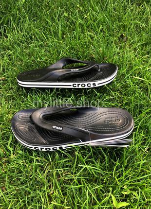 Тапочки вьетнамки крокс crocs bayaband flip black черные4 фото