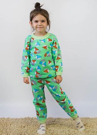 Пижама пижамка для девочки теплая с начесом хлопок1 фото