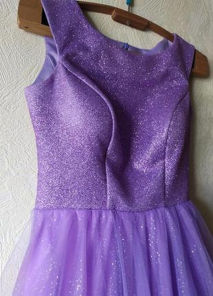 Платье выпускное/вечернее фиолетовое, сиреневое, пышное, длинное7 фото