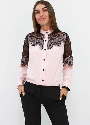Романтична жіноча блузка з мереживом gilmor, персик
