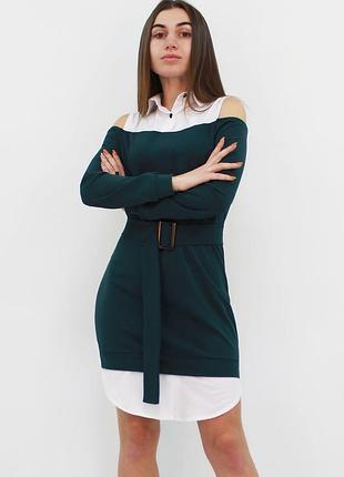 Комбіноване жіноче плаття lilit, зелений