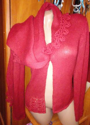 Кардиган красный,размерs
