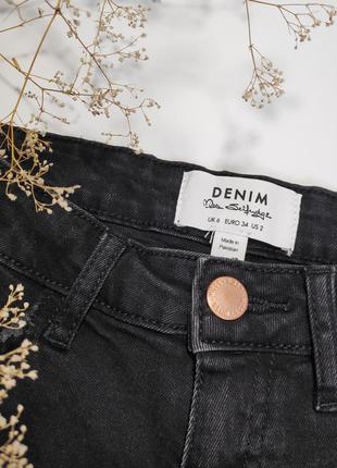 Чёрные джинсовые шорты ✨miss selfridge✨ короткие шортики рваные края4 фото