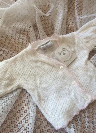 Біла в'язана кофта на гудзиках, кардиган bebe bonito
