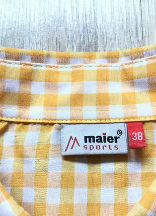 Женская рубашка хлопковая треккинговая maier sport походная туристическая с коротким рукавом5 фото