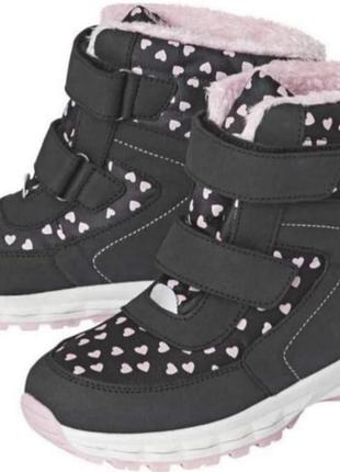 Зимові термо ботінки чоботи на дівчинку waterproof lupilu