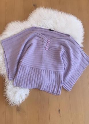 Бузковий джемпер з об’ємними рукавами