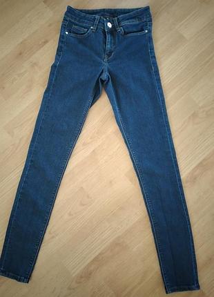 Джинси синие, р.32, скинни, divided, h&m