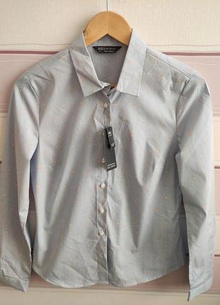 Рубашка в полоску с принтом