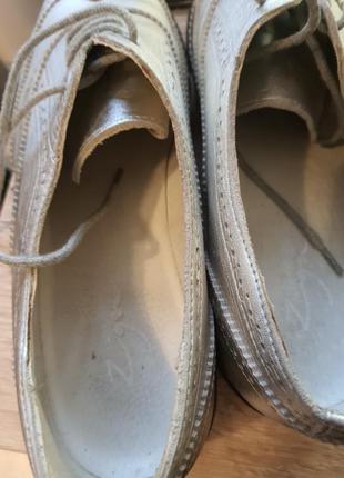 Кожаные серебряные натуральные туфли 41 р4 фото