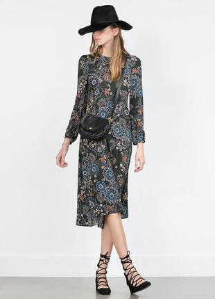 Довге плаття zara з квітковим принтом.6 фото