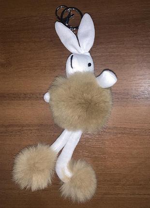 Брелок зайка, ручная работа , эко мех!