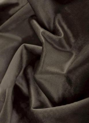 Порт'єрна тканина для штор оксамит люкс коричневого кольору1 фото