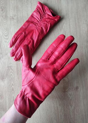 Стильні жіночі шкіряні рукавички f&f, англія, р. 75 фото