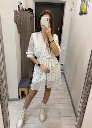 Сукня zebra в горох біле 4
