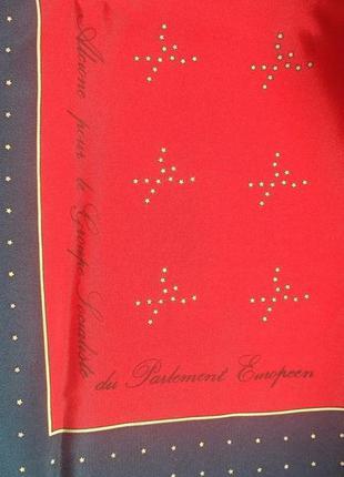 Подписной итальянский шёлковый платок,шов роуль,87*88 см.2 фото