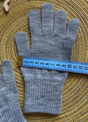 Дитячі рукавички, рукавиці, серые перчатки на 9-15 лет h&m
