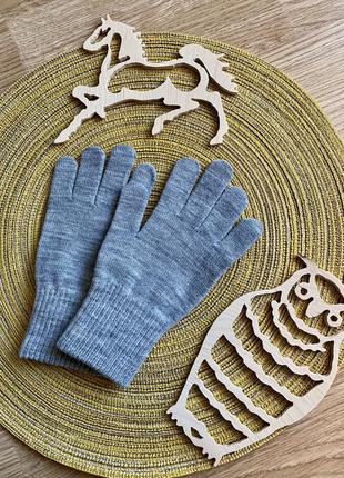 Дитячі рукавички, рукавиці, серые перчатки на 9-15 лет h&m